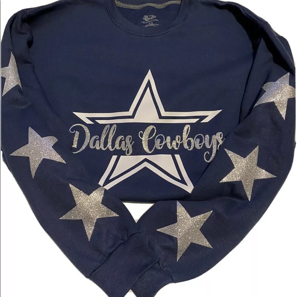 Dallas Cowboys Da Boys DC4L Sweatshirt Sweater Glittery Bling - Picture 1 of 7